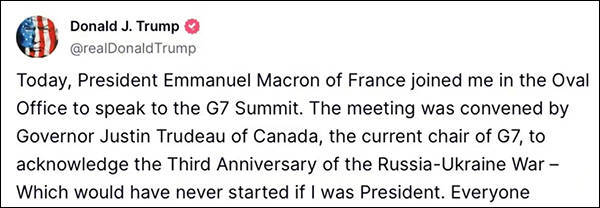 特朗普称欧洲已拿回给乌克兰的“贷款”，马克龙急得飙英语上手纠正：不，我们花了钱