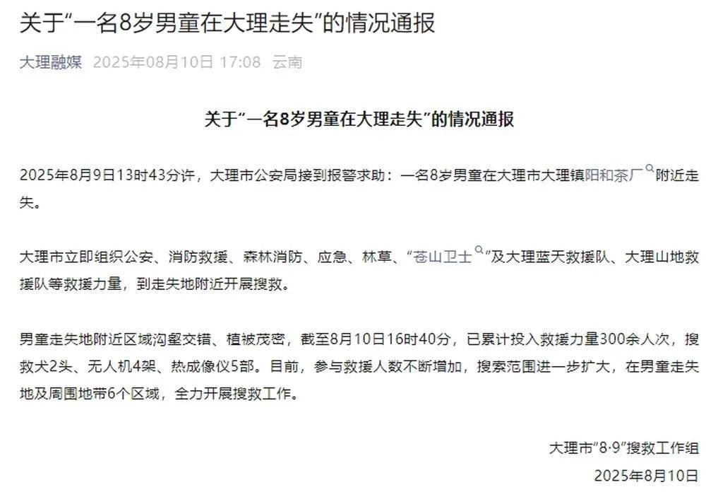 紧急寻人！男童参加夏令营山上走失！最新进展→