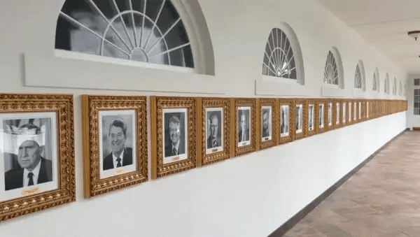 特朗普在白宫西翼建造“总统星光大道”,拜登肖像由自动签名机代替